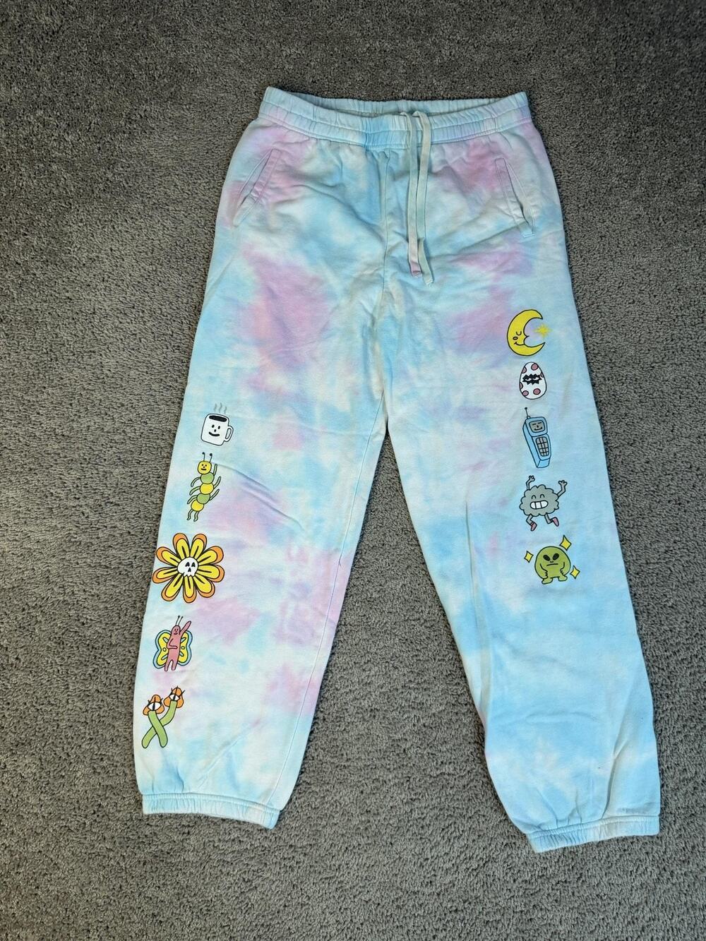 A.LAB Sweatpants Womens L Multicolor Tie Dye Jogger Elastic Waist Pockets
